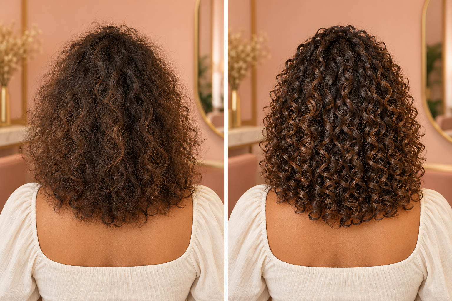 Cabelo cacheado com definição — imagem ilustrativa gerada por IA